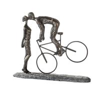 Casablanca Skulptur 'Kiss Me' Poly bronzefarbene Figur Basis Dunkelgrau 79621