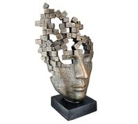 Casablanca Statue Visage Male Mask, Résine Bronze 30 cm