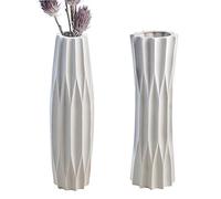Casablanca Taglio Vase en céramique Blanc mat 2 compartiments - Avec motif
