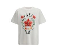 Casablanca - The Casa Way Orchid Logo Short Sleeve T-Shirt - Homme - Tops - Blanc - Taille: L