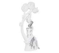 Casablanca Tree of Love Figurine en résine synthétique Blanc Mat Aspect métallique Hauteur 40 cm Largeur 21 cm Motif Couple d'arbre