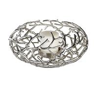 Casablanca Twigs Lampe en Aluminium plaqué Nickel pour 1 Bougie Pilier Argenté Vieilli Diamètre 41 cm Hauteur 0 x 0 x 20 cm