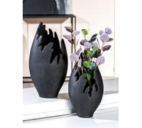 Casablanca Vase décoratif Moderne en Aluminium pour Salon, Cadeau d'anniversaire, Couleur Anthracite, Hauteur 33 cm