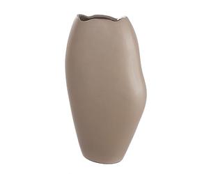 Casablanca Vase Décoratif - Vase à Fleurs en Aluminium Imperméable - Décoration Salon Automne - Décoration Anniversaire - Couleur Beige Marron - Hauteur 33cm