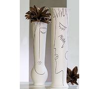 Casablanca Vase en céramique, blanc crème, hauteur 70 cm, 2 couleurs assorties.