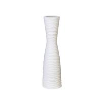 Casablanca Vase Tamera XXL en céramique, Blanc, Mat, avec Relief de Vague, Hauteur 77 cmDiamètre : 16 cm.