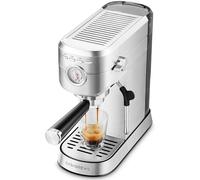 CASABREWS Machine à Cafetière Expresso avec buse à Mousse de lait Puissante, 20Bars Cafetière et Machine à Cappuccino avec Manomètre, Réservoir de 1 L, Boîtier en métal, Acier inoxydable