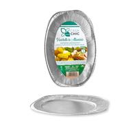 CasaChic Conteneur en aluminium, plateau moyen, 1 pièce - Assiette de service jetable en aluminium (43 x 28 x 3 cm)