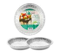 CasaChic Lot de 2 boîtes à gâteaux en aluminium pour grands gâteaux, cuisson et emporter (Ø 25 cm)