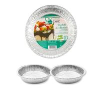 CasaChic Lot de 2 boîtes en aluminium pour gâteau moyen - Moule rond jetable pour gâteaux et pizza (Ø 20 cm)
