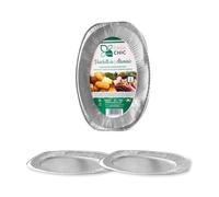 CasaChic Petit bac en aluminium, 2 pièces - plaques jetables pour servir et cuisson (35 x 24 x 1,5 cm)