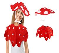 CASACLAUSI Chapeau champignon pour costume de crapaud - Accessoires de cosplay - Béret mignon - Chapeau de magicien fou - Chapeau d'Halloween - Carnaval