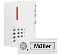 Sonnette sans fil IPX4 avec signal sonore et lumineux FTK-120 - Blanc Casa Control