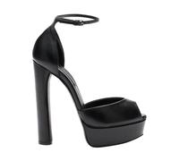 Casadei - Flora Leather Platform Sandales - Femme - Chaussures - Noir - Taille: 38 EU