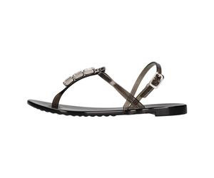 Casadei - Jelly Flat Sandal - Femme - Chaussures - Noir - Taille: 41 EU