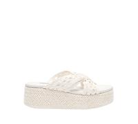 Casadei - New Zeppa Damier - Femme - Chaussures - Blanc - Taille: 37 1/2 EU