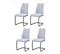 CasaDolce Chaise de salle à manger EMINIA, lot de 4, 43x60x92 cm, gris clair, rembourrée, rembourrage en mousse dense, charge maximale 120 kg