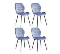CasaDolce chaise de salle à manger MOLINA, set de 4, bleu, rembourrage en tissu souple, 48x59,5x86 cm, rembourrage en mousse, charge max. 120 kg