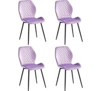 CasaDolce chaise de salle à manger MOLINA, set de 4, violet, rembourrage en tissu souple, 48x59,5x86 cm, rembourrage en mousse, charge max. 120 kg