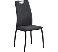 CasaDolce chaise de salle à manger STARKES, lot de 4, gris foncé, 44,5x53x98 cm, dossier ergonomique, poignée de transport, rembourrée, pieds en métal, charge max. 120 kg