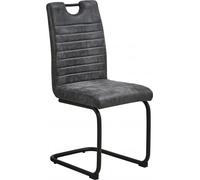 CasaDolce Chaise de salle à manger TOPLAR, lot de 2, anthracite, 42x57x97,5 cm, rembourrée, dossier avec poignée, structure métallique