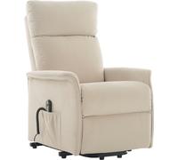 CasaDolce Fauteuil relax ANAJA, beige, 66x90/159,5x97/80 cm, rembourré, ressorts ondulés, sangles élastiques, mécanisme de relaxation, charge maximale 136 kg