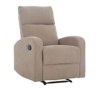 Casadolce Fauteuil relax SARDEGNA, marron clair, 74x89/161,5x103/82,5 cm, rembourré, ressorts ondulés et ensachés, mécanisme de relaxation manuel