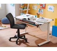 CasaDolce Kinder Chaise de bureau ELOISE, réglable en hauteur, pivotante, grise, 40x45,5x76/85,5 cm