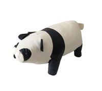 CasaDolce Pouf pour enfants PANDA, blanc & noir, 32,5x66,5x32,5 cm, rembourrage en similicuir, cadre en bois