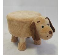 CasaDolce Pouf PUPPER, 42x28x26 cm, tissu amovible et lavable, marron