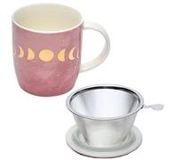Mug en porcelaine avec infuseur en métal Phases de Lune - Hauteur 9.5 cm