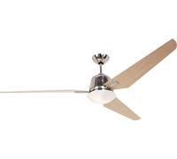 CasaFan Eco Aviatos 162 BN-AH Ventilateur de plafond 31 W (Ø x H) 162 cm x 365 mm chrome (brossé) pales interchangeables, avec éclairage, avec télécommande