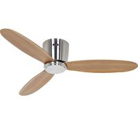 CasaFan ECO PLANO II 112 BN-EN WiFi Flügel Eiche natur Ventilateur de plafond 13 W (Ø x H) 112 cm x 160 mm chrome (brossé) avec télécommande, minuteur,