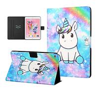 CasaFuny Coque pour iPad Air 2/Air 1/ipad 9.7 Pouces 2018/2017(6ème / 5ème Génération),Etui de Protection avec Poche Housse Case Cover avec Fonction Sommeil/Réveil Automatique,Licorne