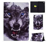 CASAFUNY Coque pour Lenovo Tab M10 Plus 3rd Gen 10.6 Pouces 2022 TB-125F/TB-128F Housse Étui de Protection Tablette Coque pour Lenovo Tab M10 Plus 10.6 ''(3rd Gen), Chien-Loup