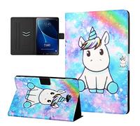 CasaFuny Coque pour Samsung Galaxy Tab A6 10.1" Folio Case Cover Tablette Housse avec Fonction Auto Réveil/Sommeil PU Cuir Étui pour Samsung Galaxy Tab A 10.1" 2016 SM-T580/SM-T585,Licorne
