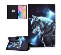 CASAFUNY Coque pour Samsung Galaxy Tab S6 Lite 10.4" 2022/2020 (SM-P613/P619/P610/P615) Housse Étui de Protection Tablette Coque pour Samsung Galaxy Tab S6 Lite 2022/2020, Loup au Clair de Lune