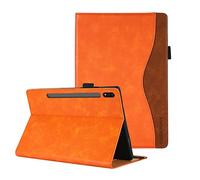 CASAFUNY Coque pour Samsung Galaxy Tab S8 Ultra 14.6" 2022, Housse de Protection avec Support S Pen Multi-Angles Support pour Samsung Galaxy Tab S8 Ultra 2022 SM-X900/X906, Orange