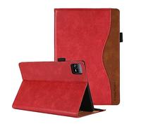 CASAFUNY Coque pour Xiaomi Pad 6 / Xiaomi Pad 6 Pro Etui PU Cuir Housse de Protection avec Multi-Angles Support pour Xiaomi Mi Pad 6/Mi Pad 6 Pro 11 Pouces Tablette 2023, Rouge