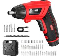 Casals - Visseuse électrique 3.6V |200RPM | 43 accessoires |2000mAh Long Life Battery | Poignée pivotante | Eclairage Led | 8 clés + 34 embouts + Tige flexible + Adaptateur 6 pans + Sac de transport