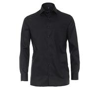 CASAMODA Chemise d'affaires unie Comfort Fit, Noir , 44 extra tall