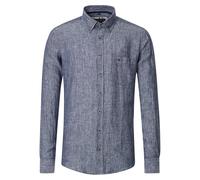 CASAMODA Chemise en lin uni coupe décontractée, bleu, M