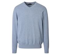 CASAMODA Pull pour homme avec col en V, couleur unie, taille élastique, bleu clair, 3XL