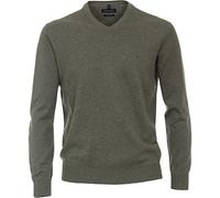 CASAMODA Pull pour homme avec col en V, couleur unie, taille élastique, M