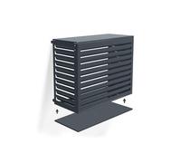 Casanoov Cache Climatisation Extérieur Amaro avec Face Inférieure Taille M 105 x 84 x 65 cm - Acier Gris Anthracite Lames Persiennes - Protection Robuste Design Unité Extérieure Pompe À Chaleur