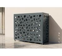 Casanoov Cache Climatiseur Exterieur Amaro Sunny Taille M - 105 x 84 x 65 cm - Caisson acier galets - Protection Solide pour PAC Clim ou pompe à chaleur - Monobloc Design unité extérieure