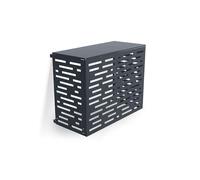 Casanoov Cache Climatisseur Exterieur Amaro Arlberg Taille M - 105 x 84 x 65 cm - Acier Gris Motif Lignes Graphiques - Protection Robuste Compatible Clim & PAC Toutes Marques - Unité Pompe À Chaleur