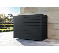 Casanoov Cache Climatisseur Exterieur Amaro Taille S - 90 x 68 x 60 cm - Acier Gris Anthracite Lames Persiennes - Protection Robuste Solide - Design Unité Extérieure Pompe À Chaleur Monobloc Clim PAC