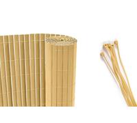 Casanoov Canisse PVC VISO 5x1,8 m 9 m² Beige Brise Vue Occultation 95% Lames 30 mm Résistant UV Haute Qualité Jardin Terrasse Balcon Durable Densité 1,6 kg/m² Fil Métallique Renforcé