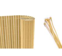 Casanoov Canisse PVC VISO 8x1,5 m 12 m² Beige Brise Vue Occultation 95% Lames 30 mm Résistant UV Haute Qualité Jardin Terrasse Balcon Durable Densité 1,6 kg/m² Fil Métallique Renforcé